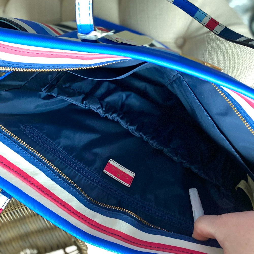 Kate Spade Blue and Red Striped Baby Bag - Picture 3 of 3